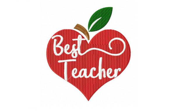 Apple for the Best Teacher: A Charming Embroidery Design