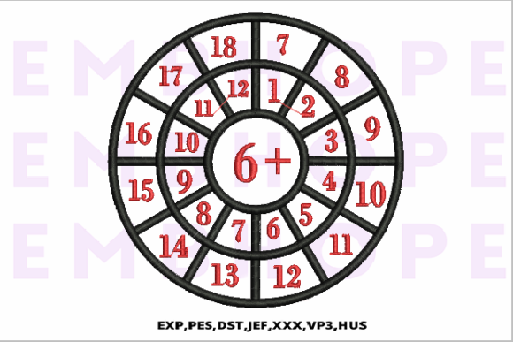 Bright and Cheery Addition Wheel 6 Embroidery