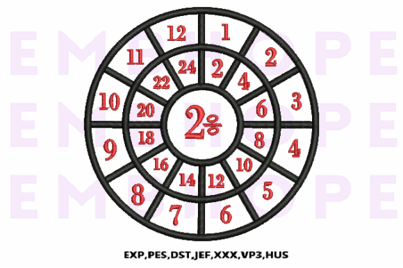 Division Wheel 2: A Fun and Educational Embroidery Design