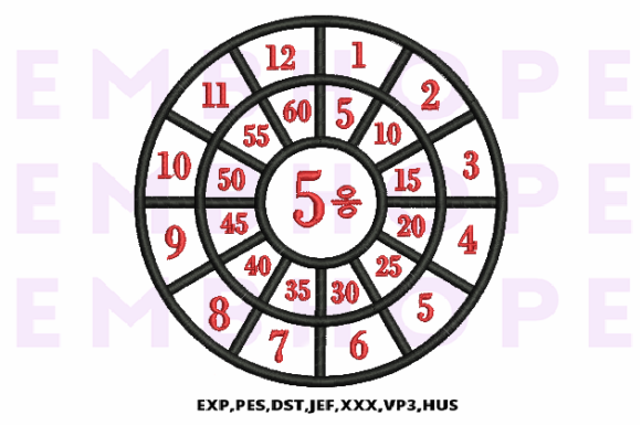 Division Wheel 5: A Fun Math Embroidery Design