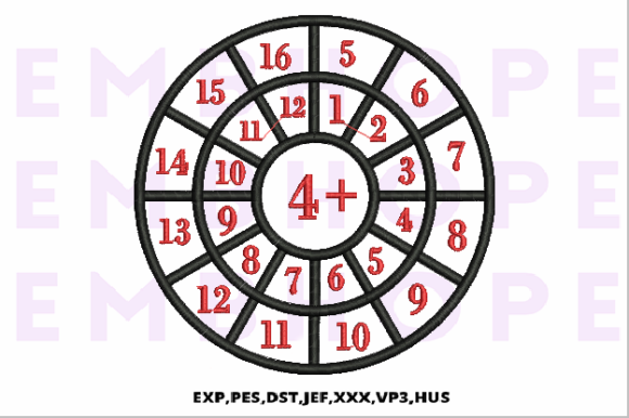 Encouraging Math with Addition Wheel 4 Embroidery