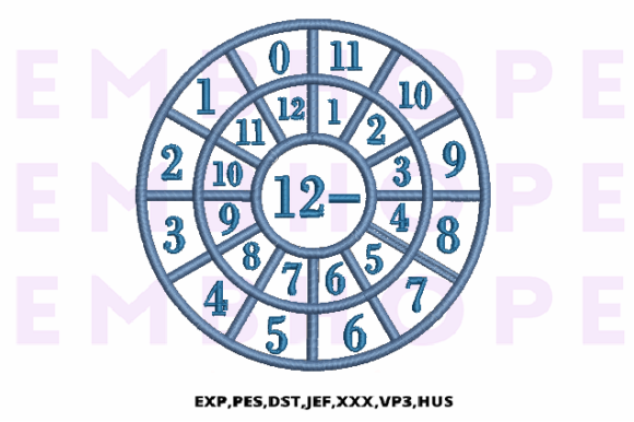 Minus Wheel 12 - A Fun and Educational Embroidery Design