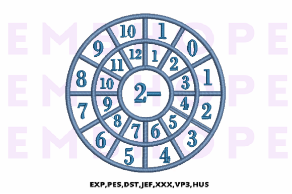 Minus Wheel 2 - A Fun Math Embroidery Design