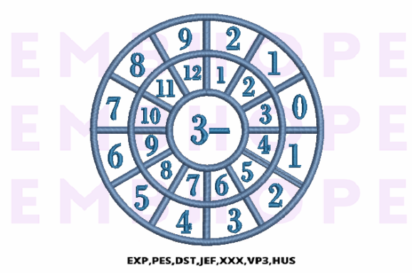 Minus Wheel 3 - A Fun Math Embroidery Design