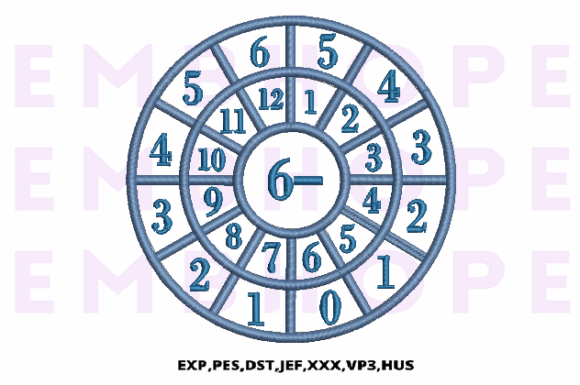 Minus Wheel 6 - A Fun and Educational Embroidery Design