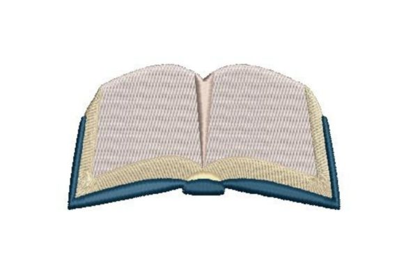 Open Book with Blank Pages: A Versatile Embroidery Design
