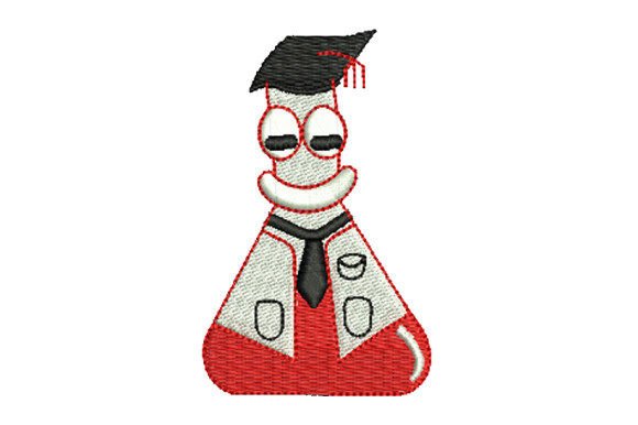 Science Test Tube Doctor: A Whimsical Embroidery